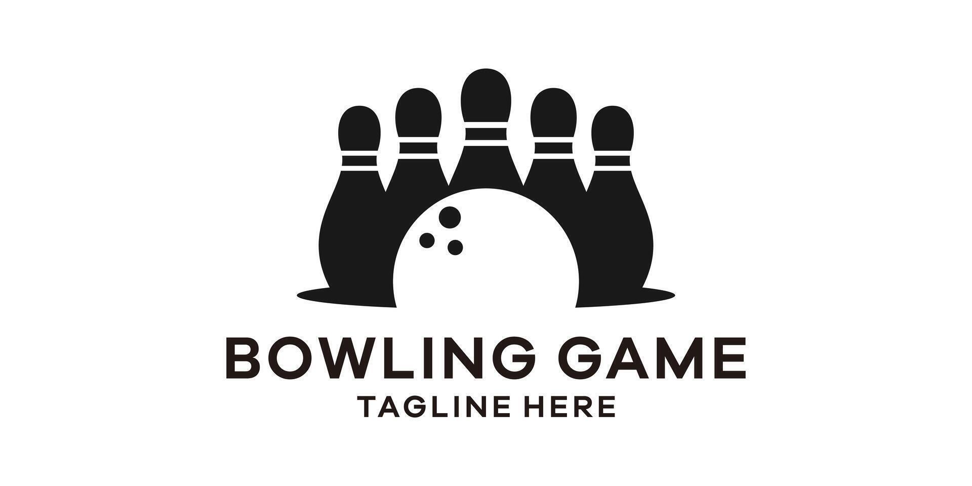 bowling ball game logo design, logo design template, symbol, creative idea. vector