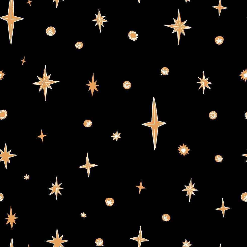 Ornament of stars. Abstract vector seamless pattern. Design for print, wrapping paper, textile, wallpapers, decoration.