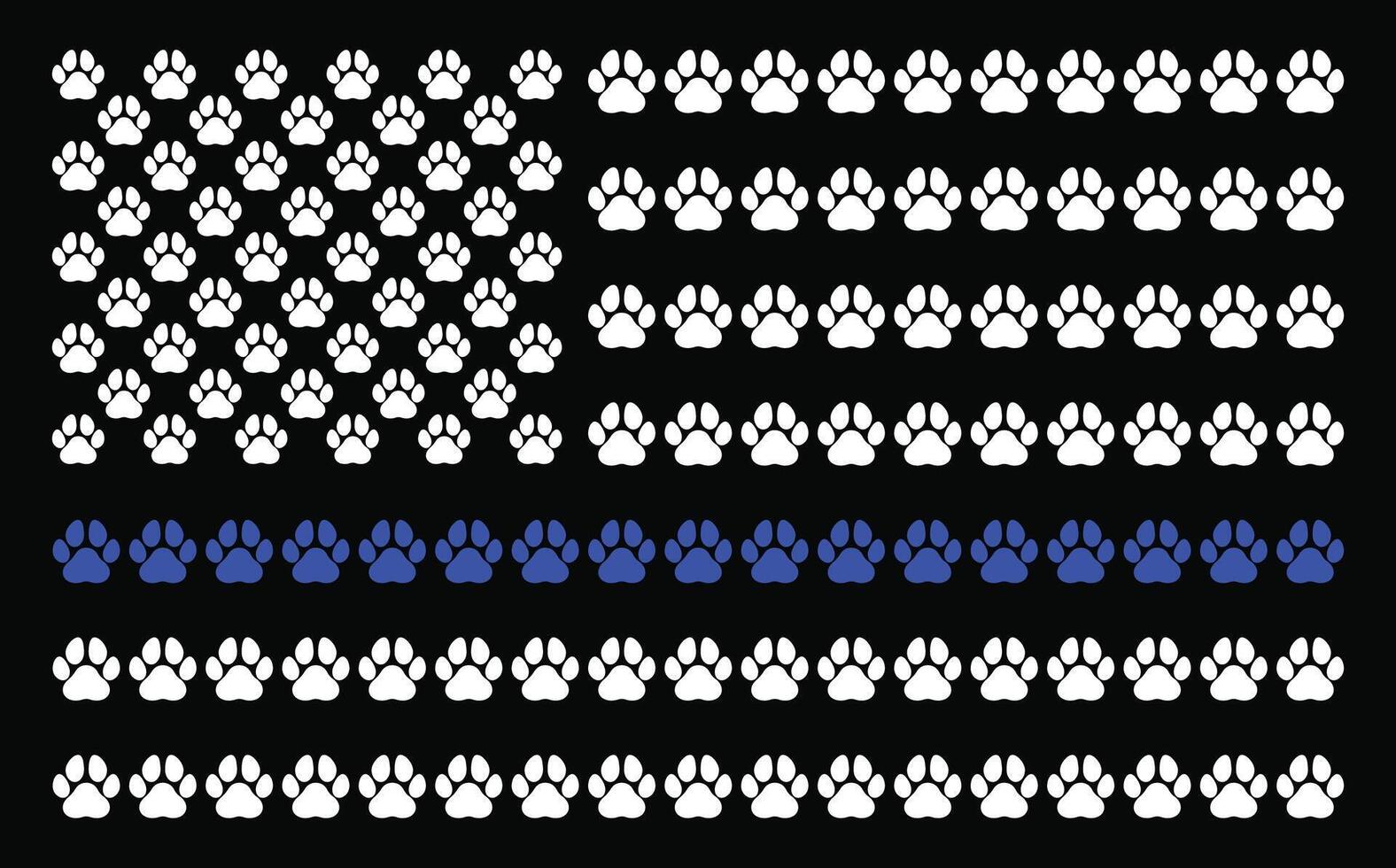 Thin Blue Line Paw Flag vector