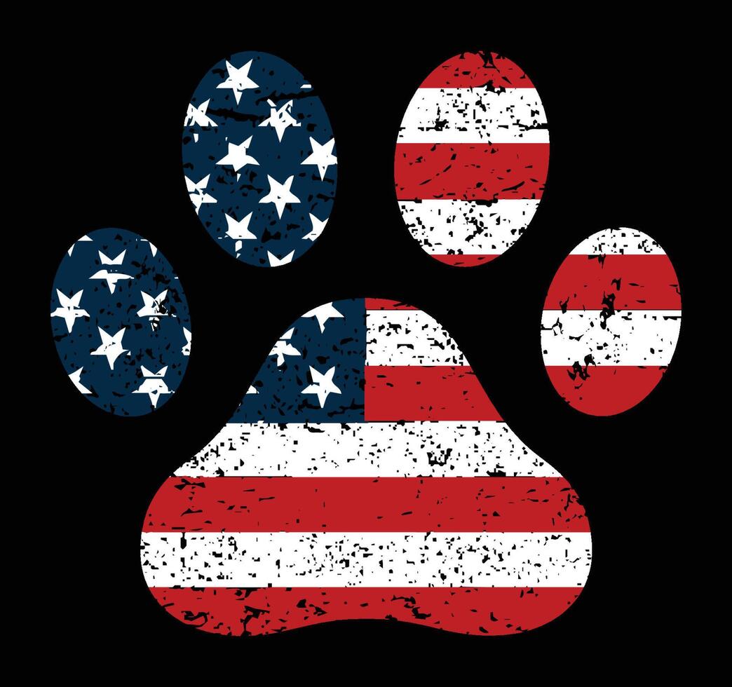 Vintage Flag Paw Design vector