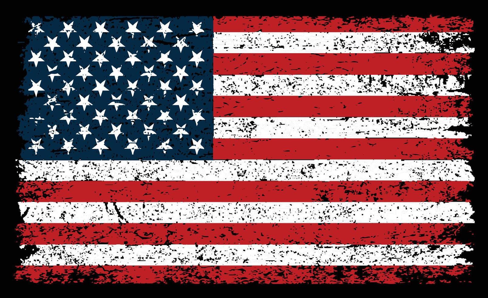 American Distressed Flag. USA Vintage Flag Design. vector