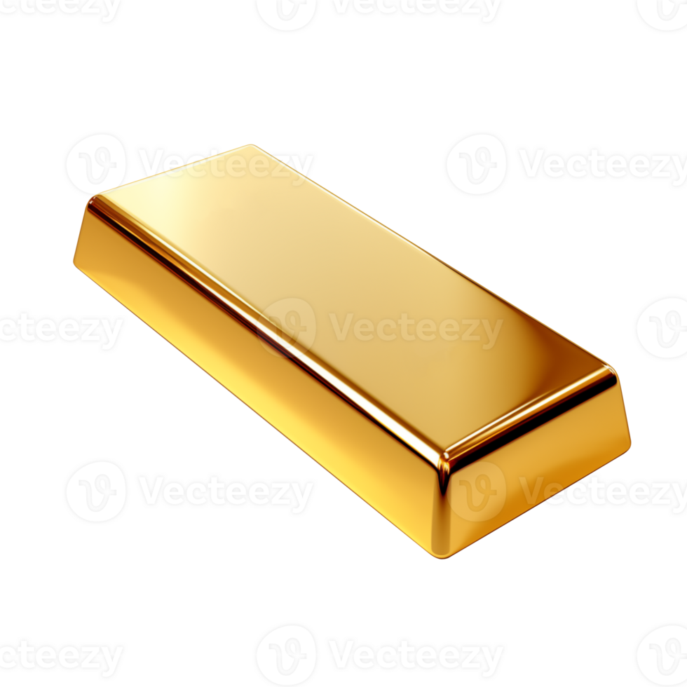 AI generated Golden bar isolated on transparent background PNG