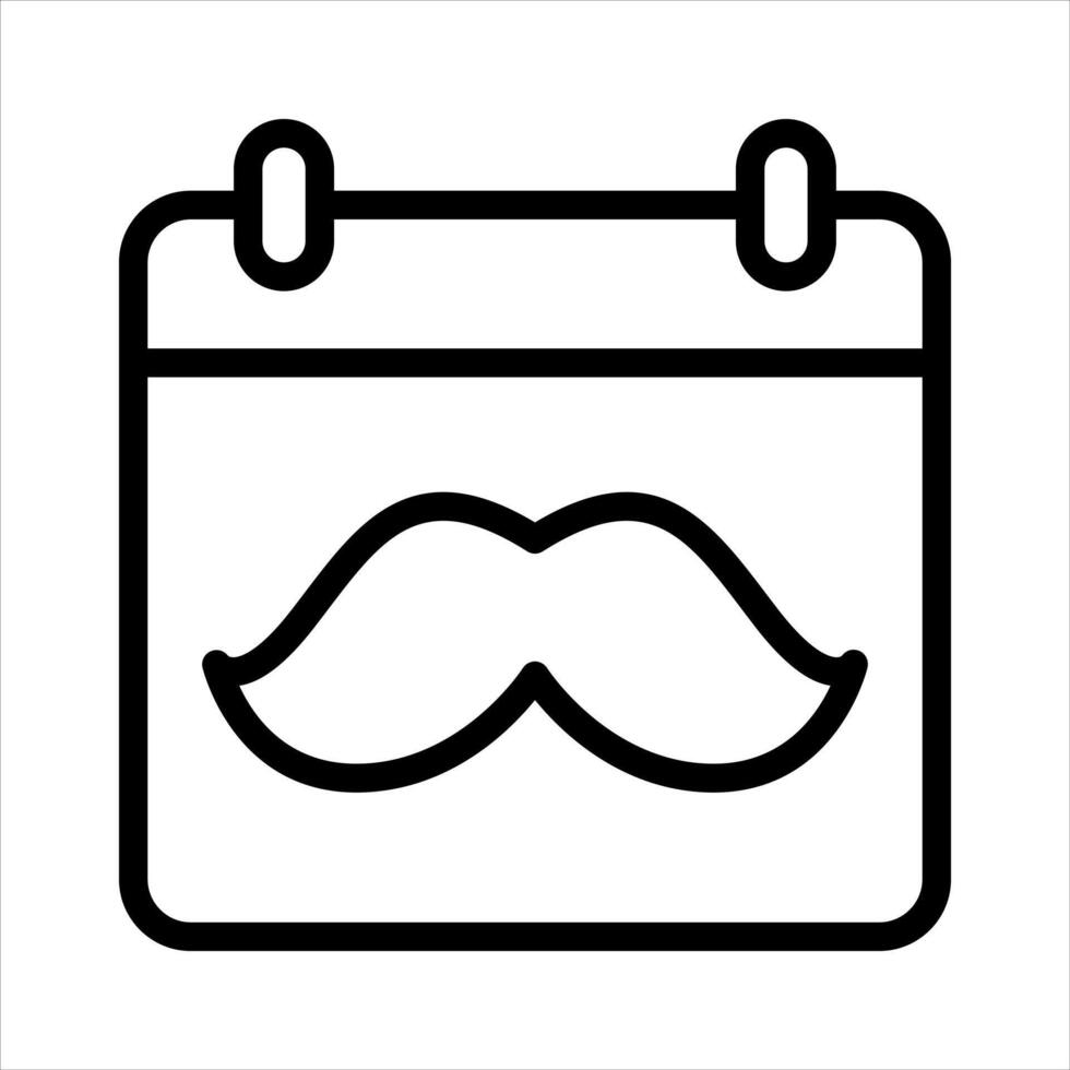 Fathers Day Calendar Simple Line Icon Symbol vector