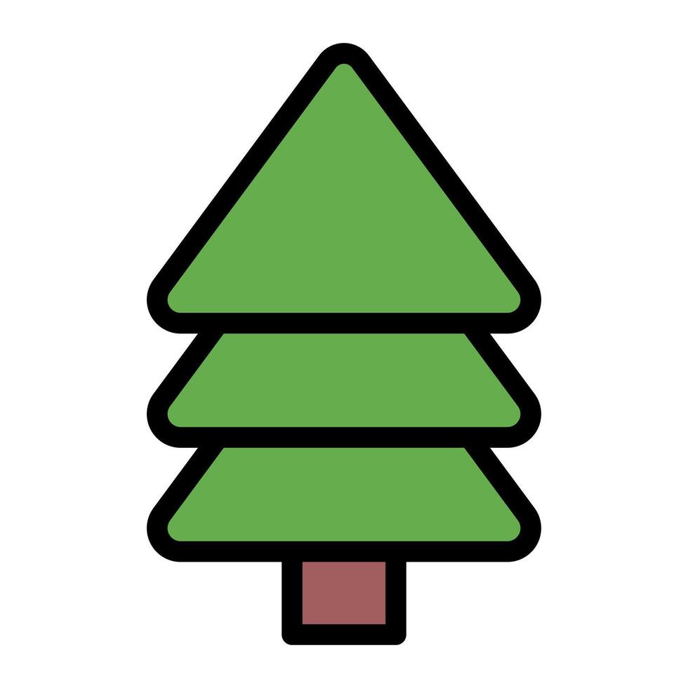 Pine Tree Simple Line Icon Symbol vector