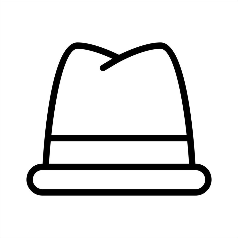 sombrero de terciopelo fedora sombrero sencillo línea icono símbolo vector