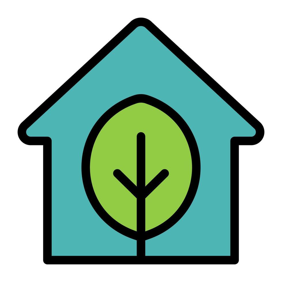 Green House Simple Line Icon Symbol vector