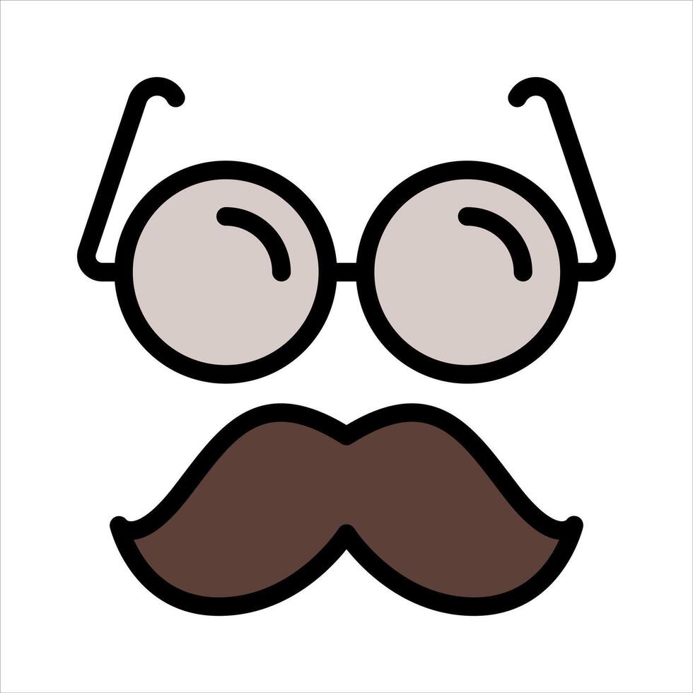 hombre lentes y Bigote sencillo línea icono símbolo vector