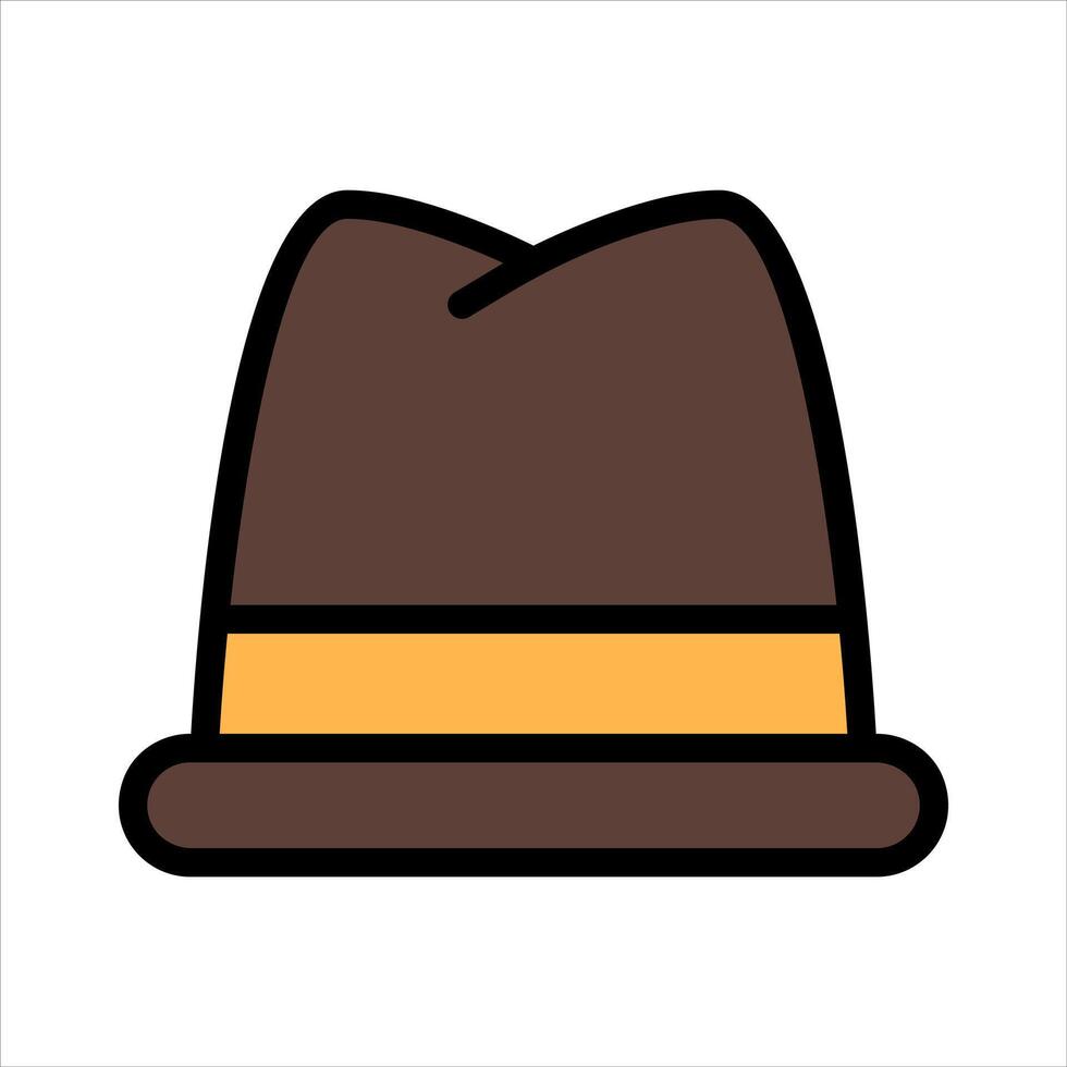 sombrero de terciopelo fedora sombrero sencillo línea icono símbolo vector