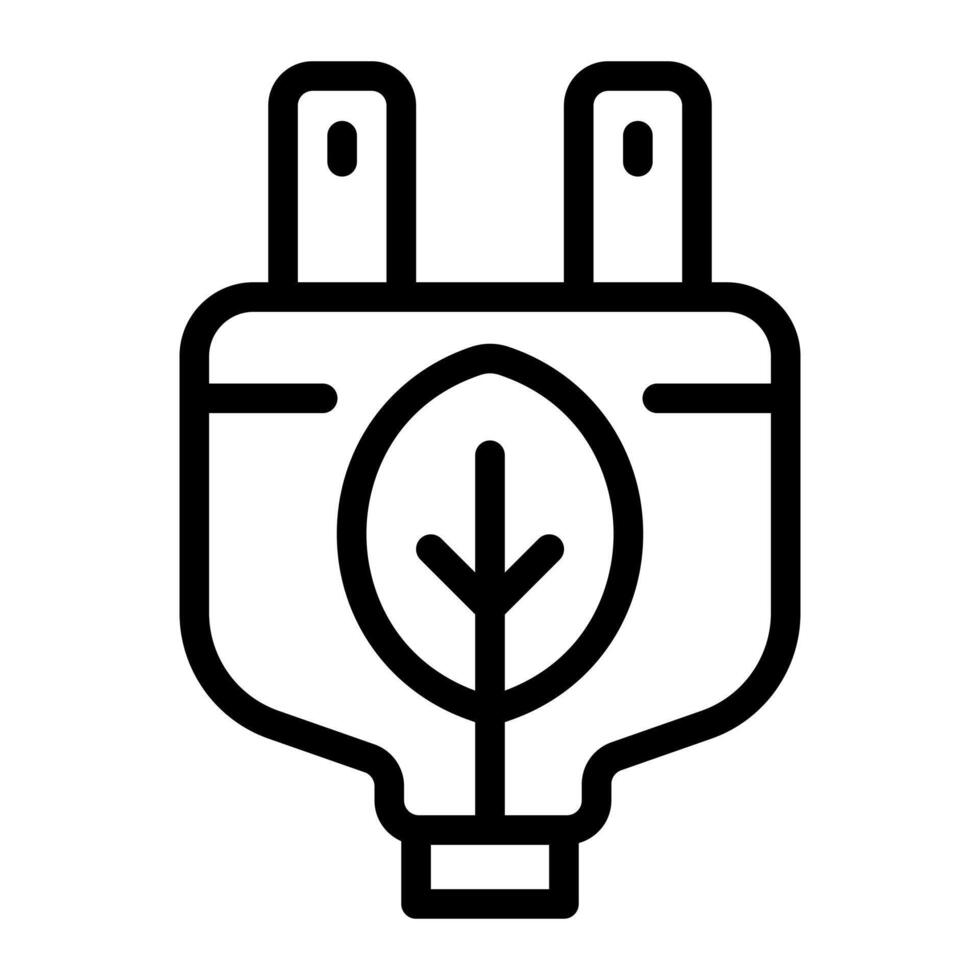 Electrical Plug Simple Line Icon Symbol vector