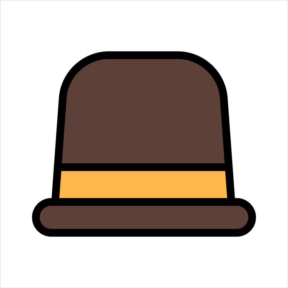 Bowler Hat Simple Line Icon Symbol vector