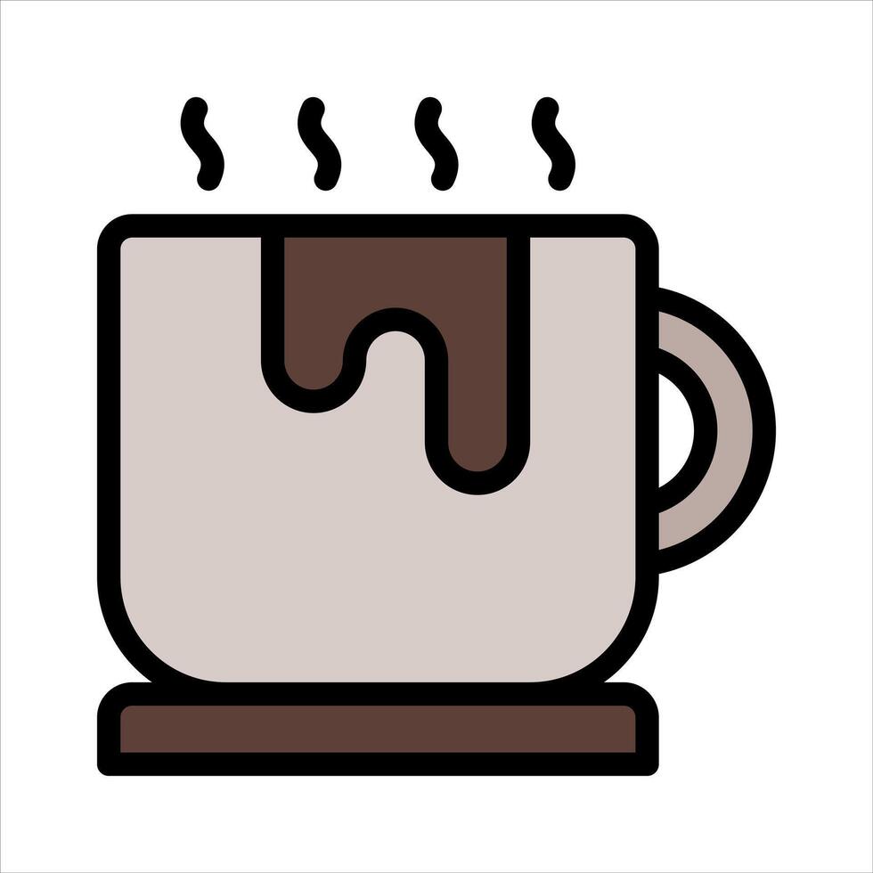 Hot Coffee Simple Line Icon Symbol vector