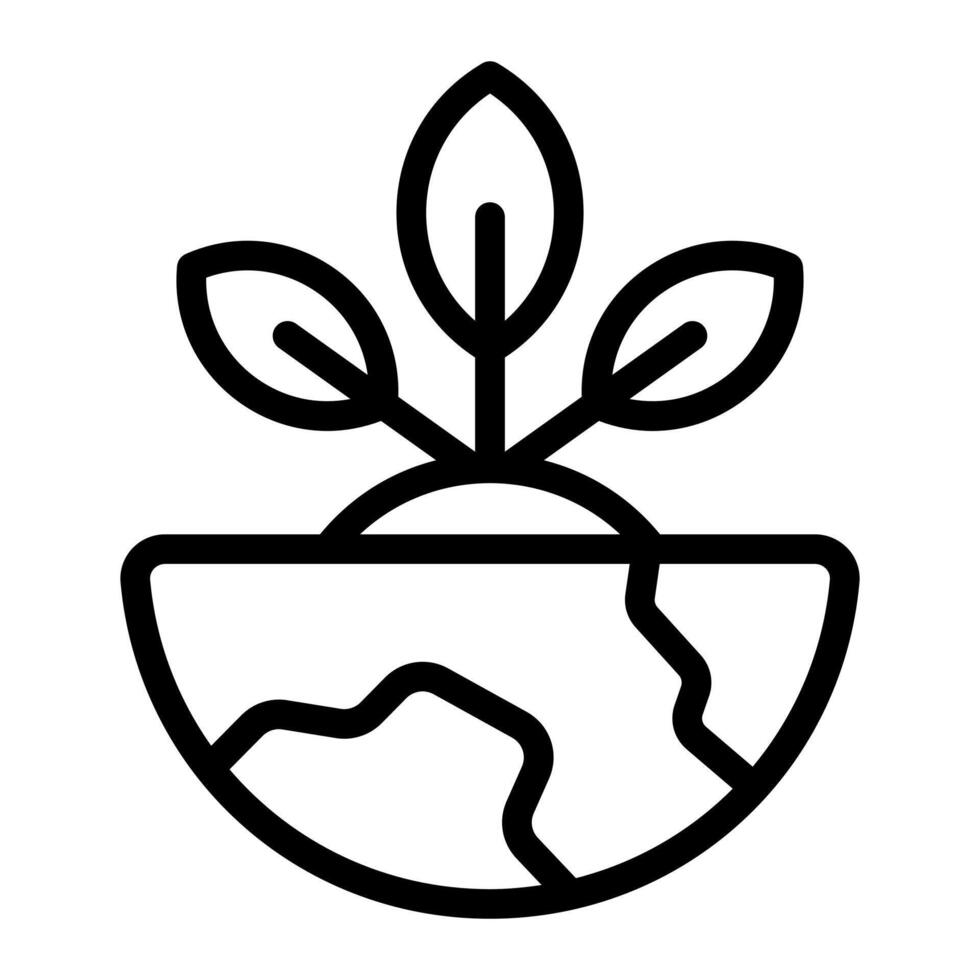 Reforestation Environment Day Simple Line Icon Symbol vector