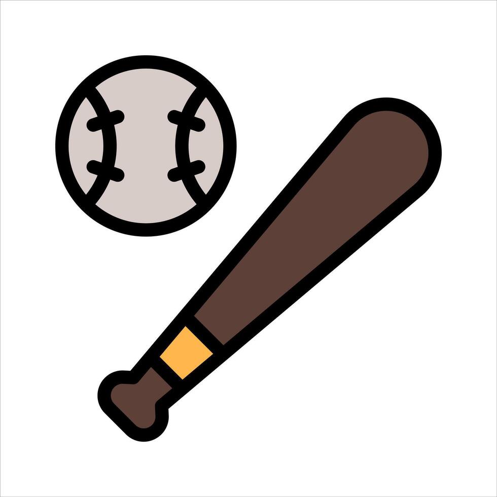 Baseball Bat Simple Line Icon Symbol vector