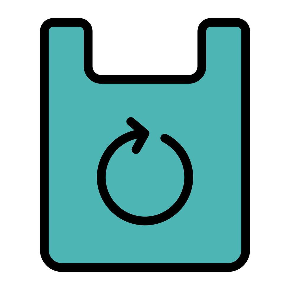 Plastic Bag Simple Line Icon Symbol vector