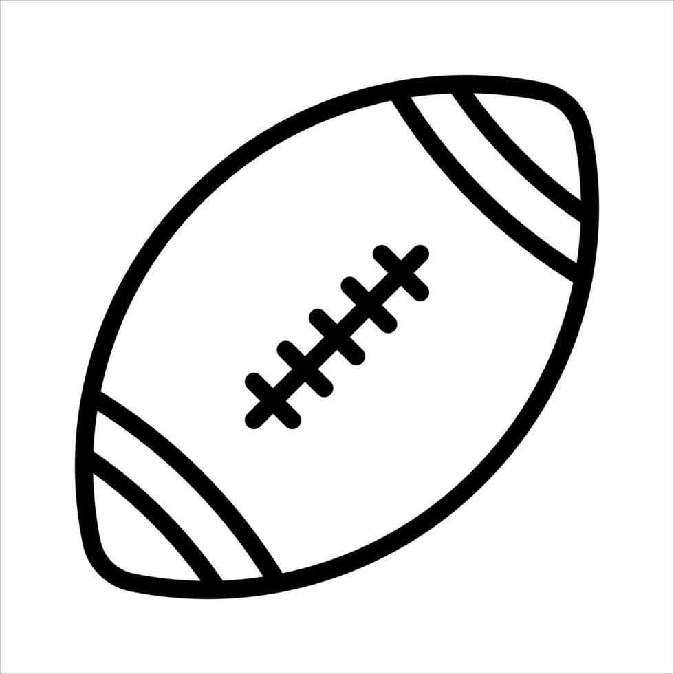 rugby pelota en americano fútbol americano deporte sencillo línea icono símbolo vector