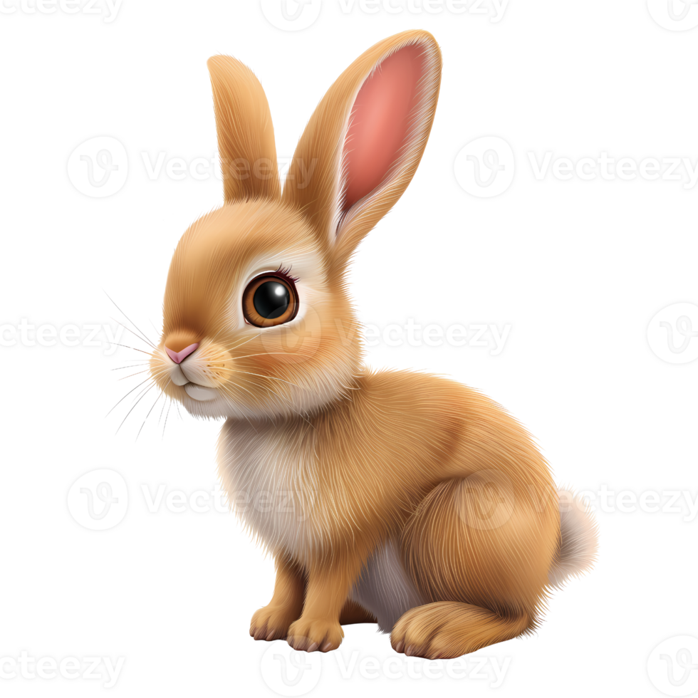 AI generated Adorable 3D animated bunny character. png