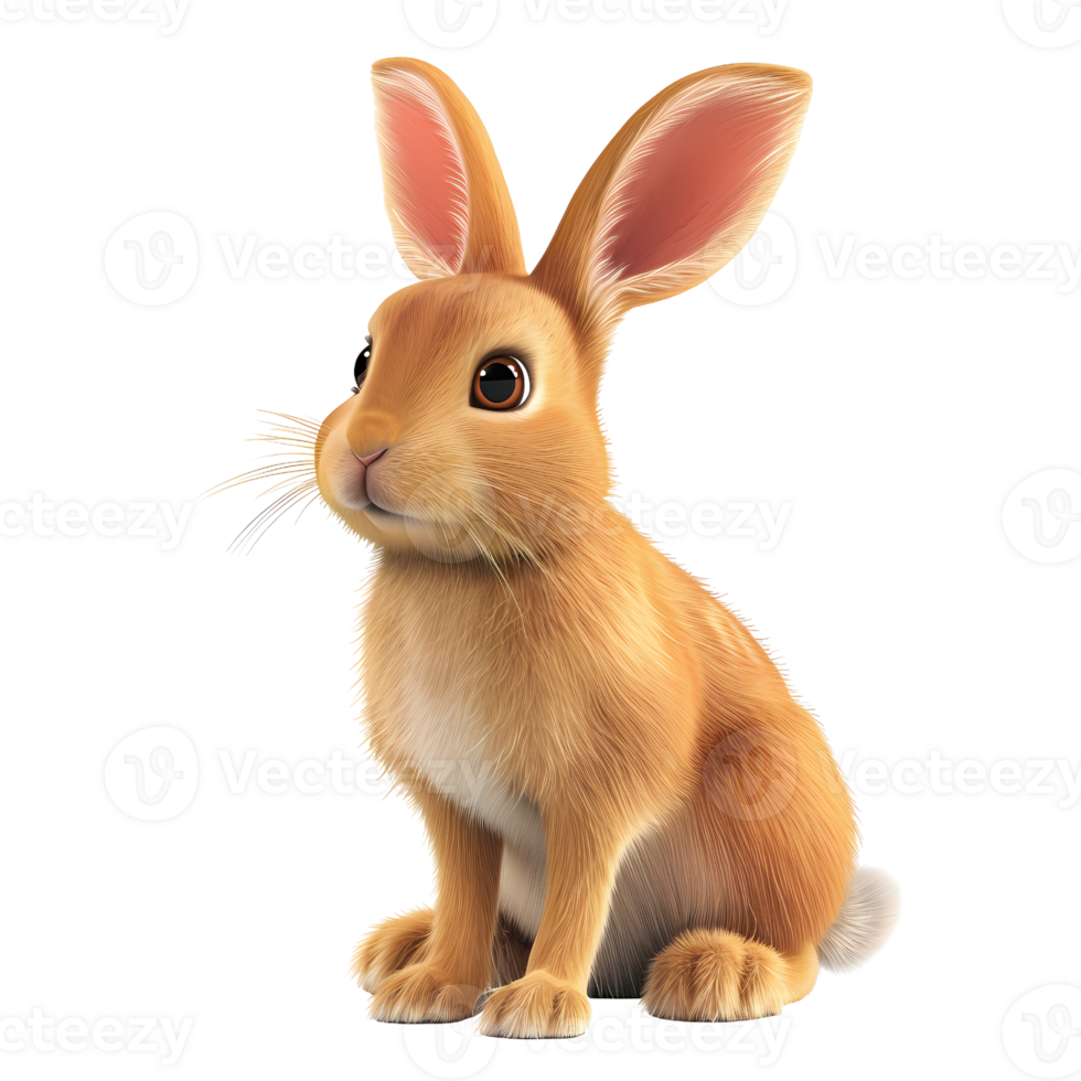 AI generated Adorable 3D animated bunny character. png