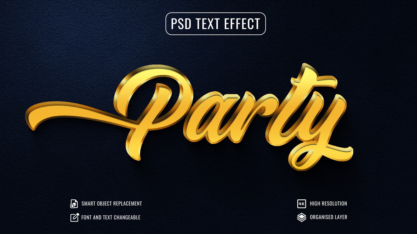 skinande guld metall 3d redigerbar text effekt psd