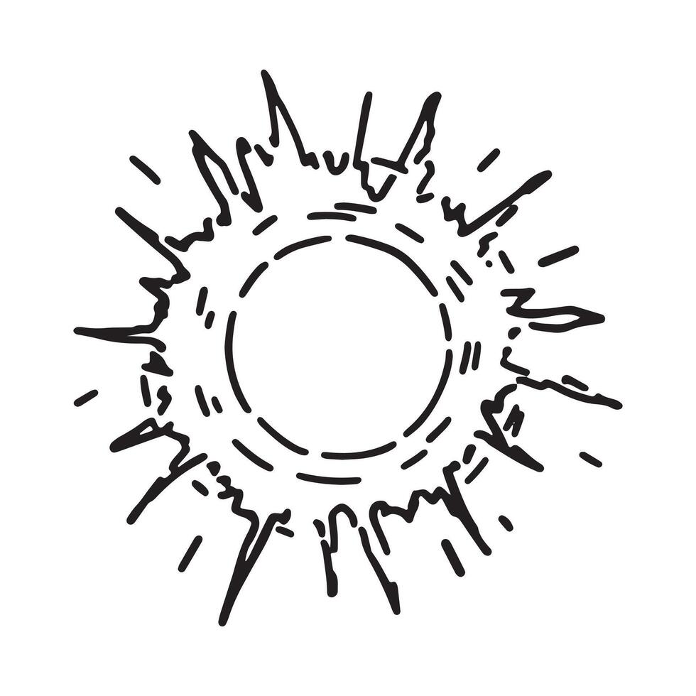 cósmico espacio objeto garabatear. contorno dibujo de estrella. astronomía Ciencias resumen bosquejo. mano dibujado vector ilustración aislado en blanco.