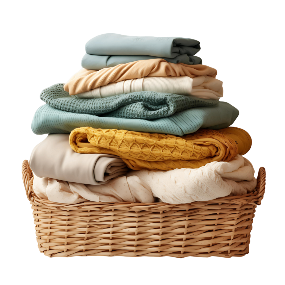 AI generated Clean Towel Basket Cutout, Ensuring a Polished Appearance in Graphics png