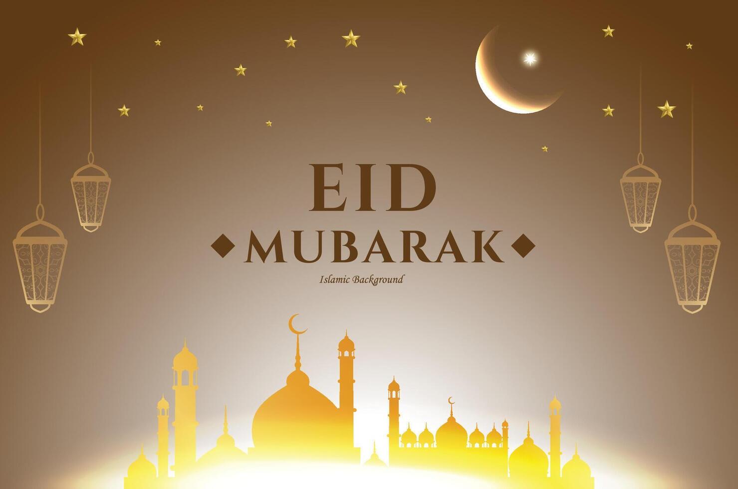 Eid Mubarak islamic card vector