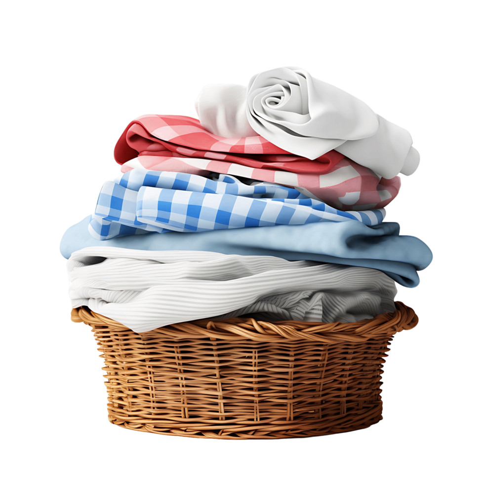 AI generated Isolated Basket of Clean Towels for Fresh Linen Graphics png