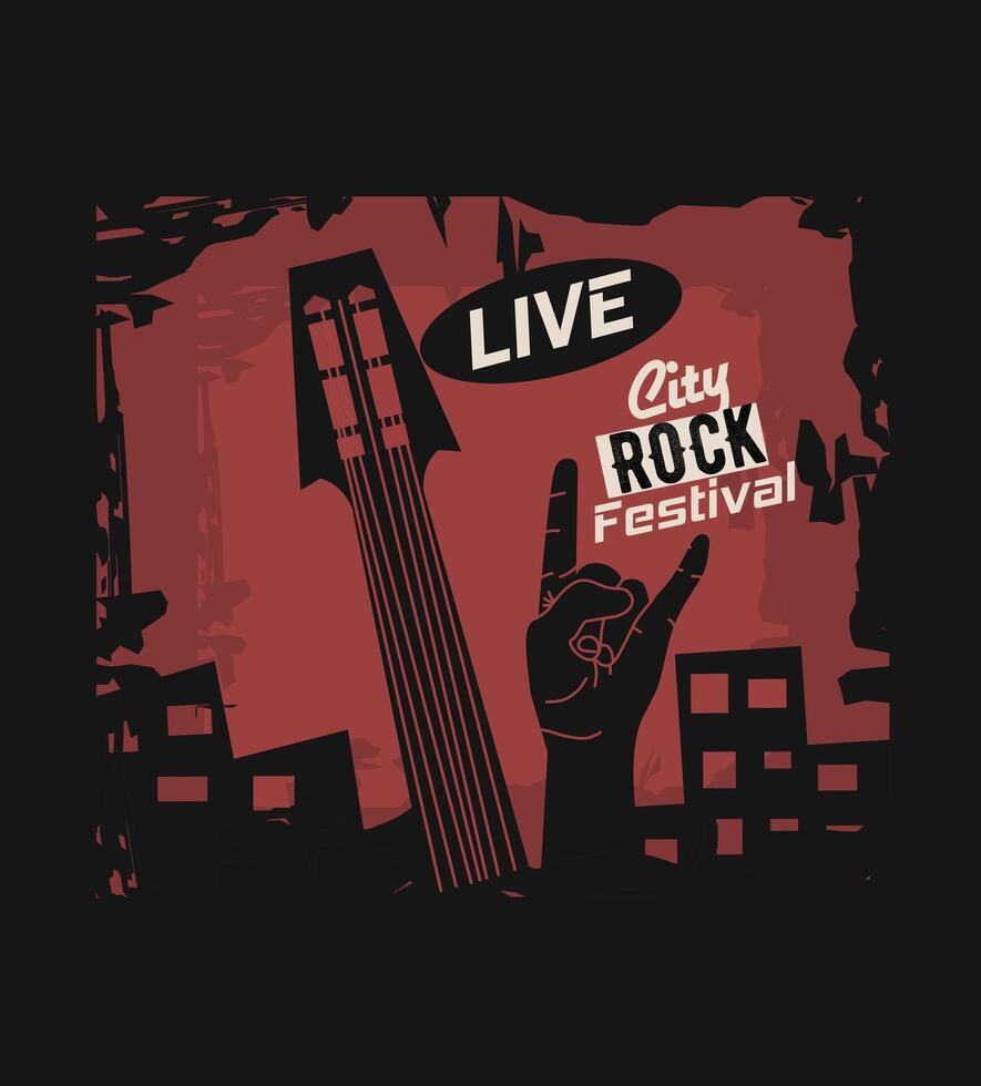 vector of city rock festival poster with vintage style perfect for print, etc