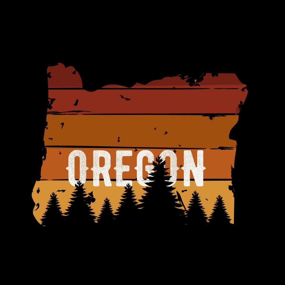 vector of oregon silhouette forest perfect for print, apparel, etc
