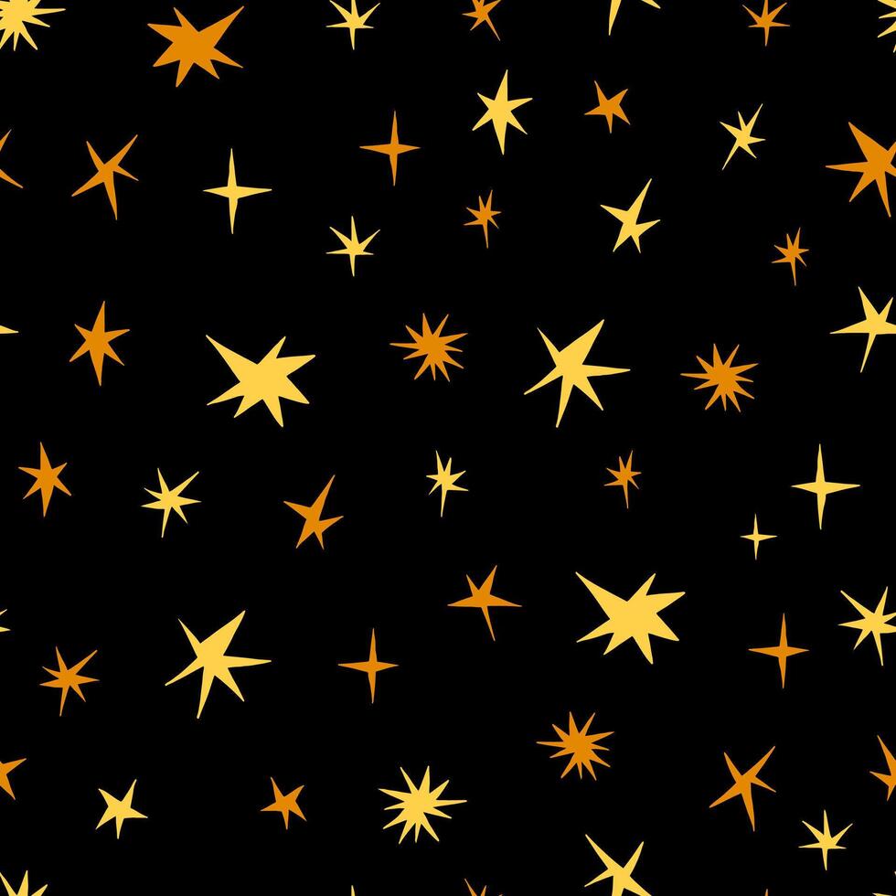 Bright ornament of stars. Abstract vector seamless pattern. Design for print, wrapping paper, textile, wallpapers, background, decoration.