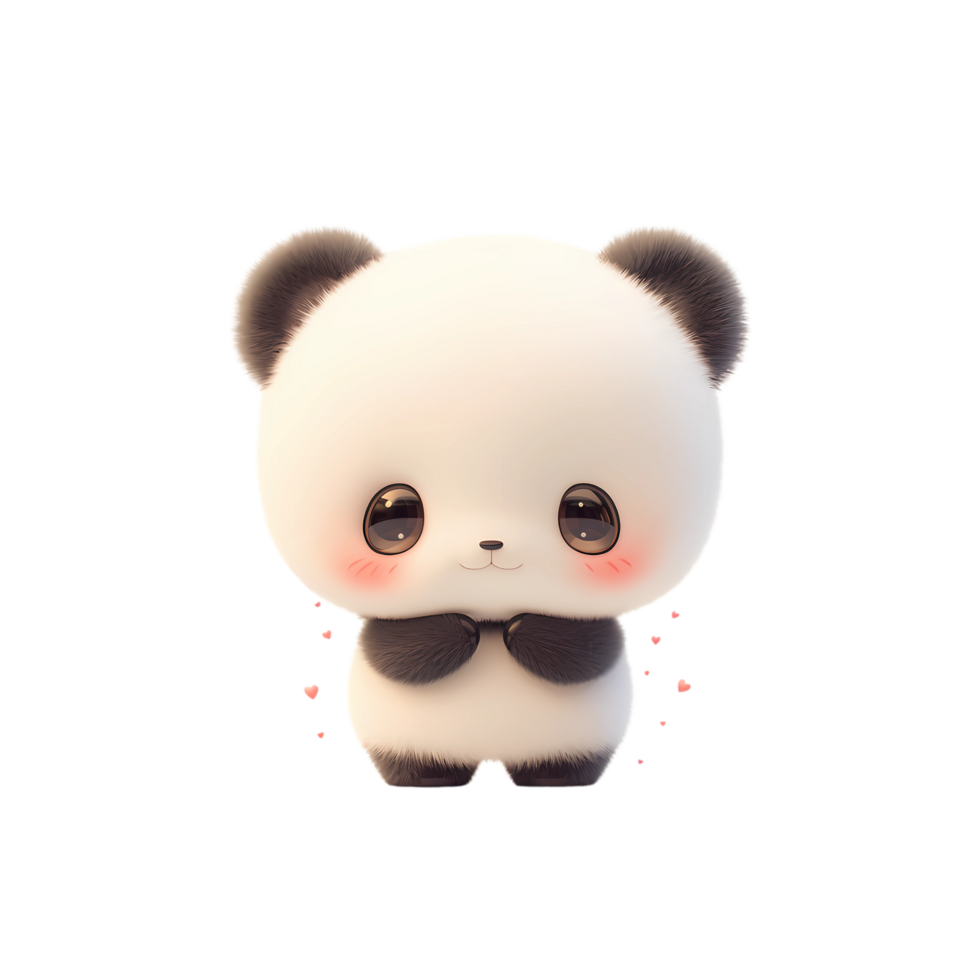 AI generated Cute Baby Panda Cartoon Character  3D Rendering png