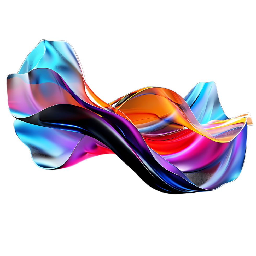 AI generated 3D abstract colorful glass, 3d rendering png