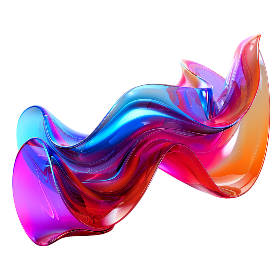 AI generated 3D abstract colorful glass, 3d rendering png