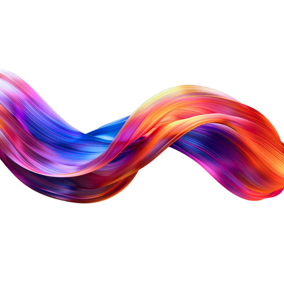 AI generated Colorful Twisted Ribbon Background png