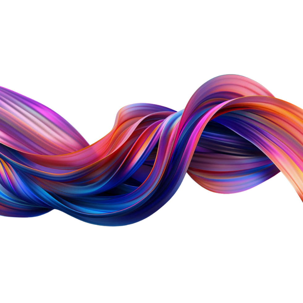 AI generated Colorful Twisted Ribbon Background png
