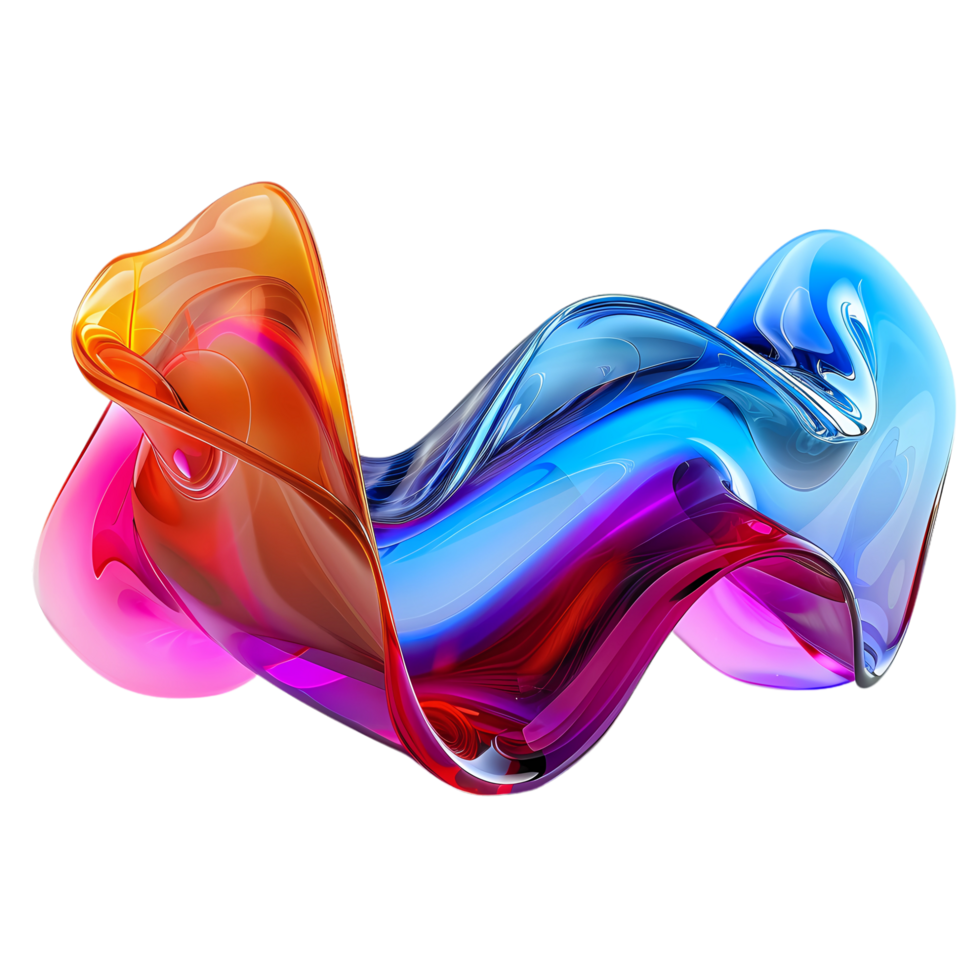 AI generated 3D abstract colorful glass, 3d rendering png