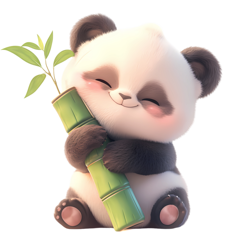 AI generated Cute Baby Panda Cartoon Character  3D Rendering png