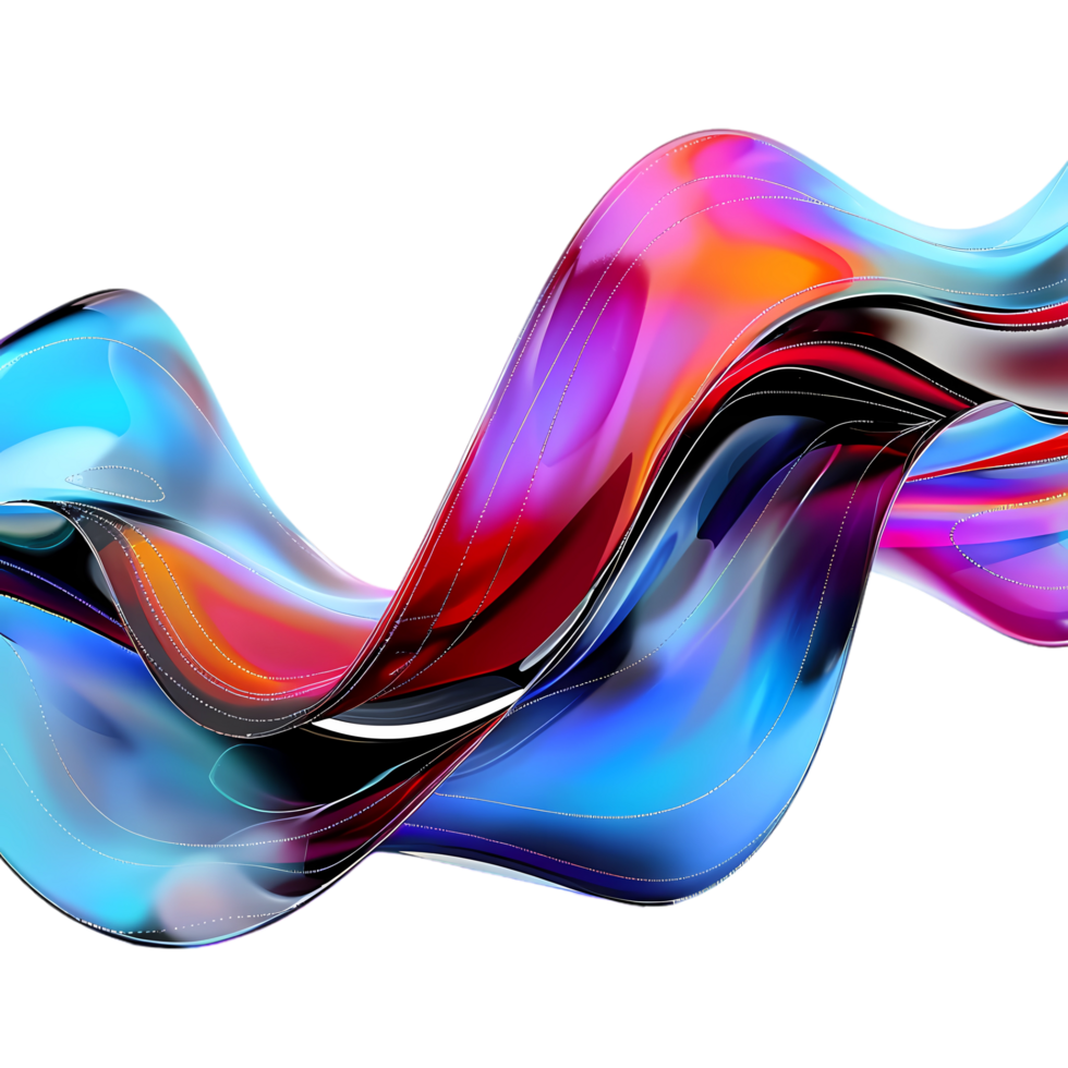AI generated 3D abstract colorful glass, 3d rendering png