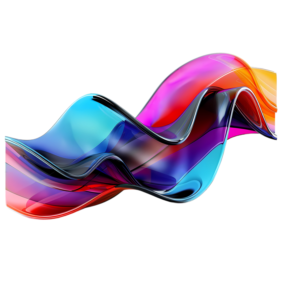 AI generated 3D abstract colorful glass, 3d rendering png