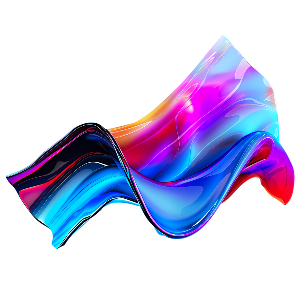 AI generated 3D abstract colorful glass, 3d rendering png
