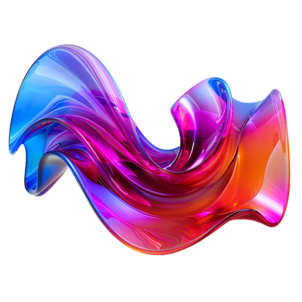 AI generated 3D abstract colorful glass, 3d rendering png