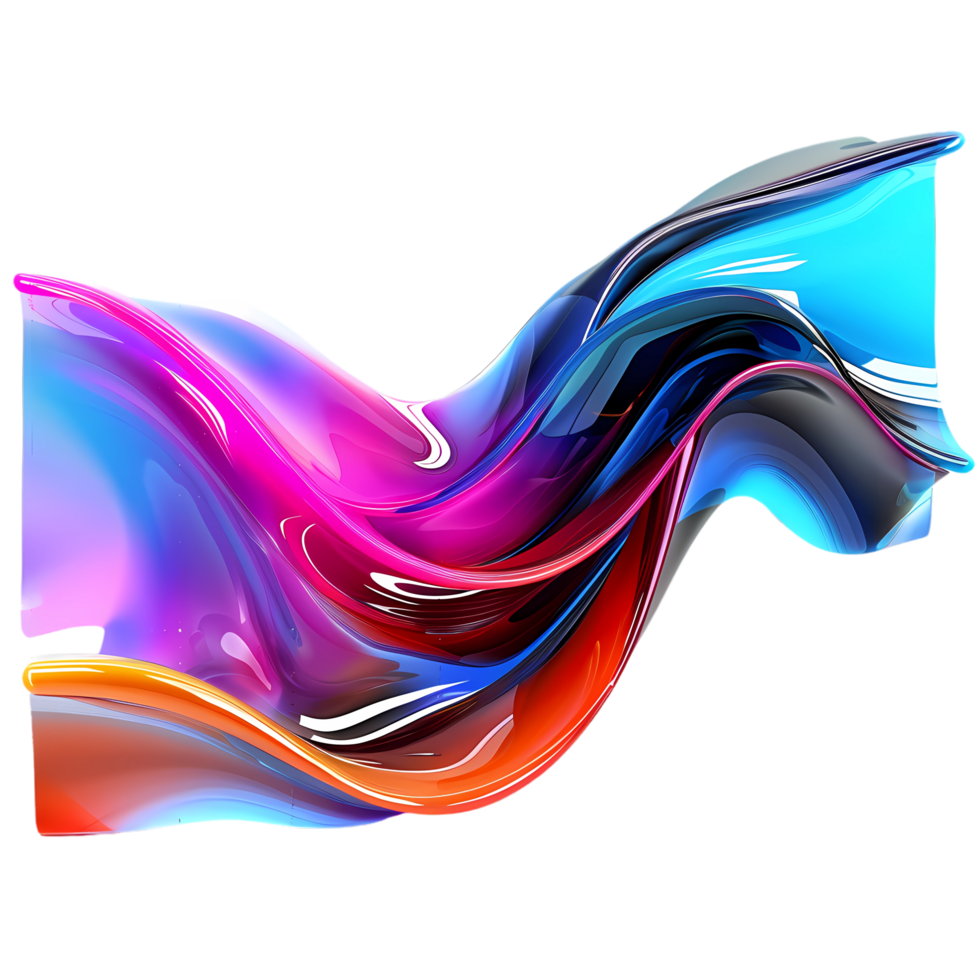 AI generated 3D abstract colorful glass, 3d rendering png