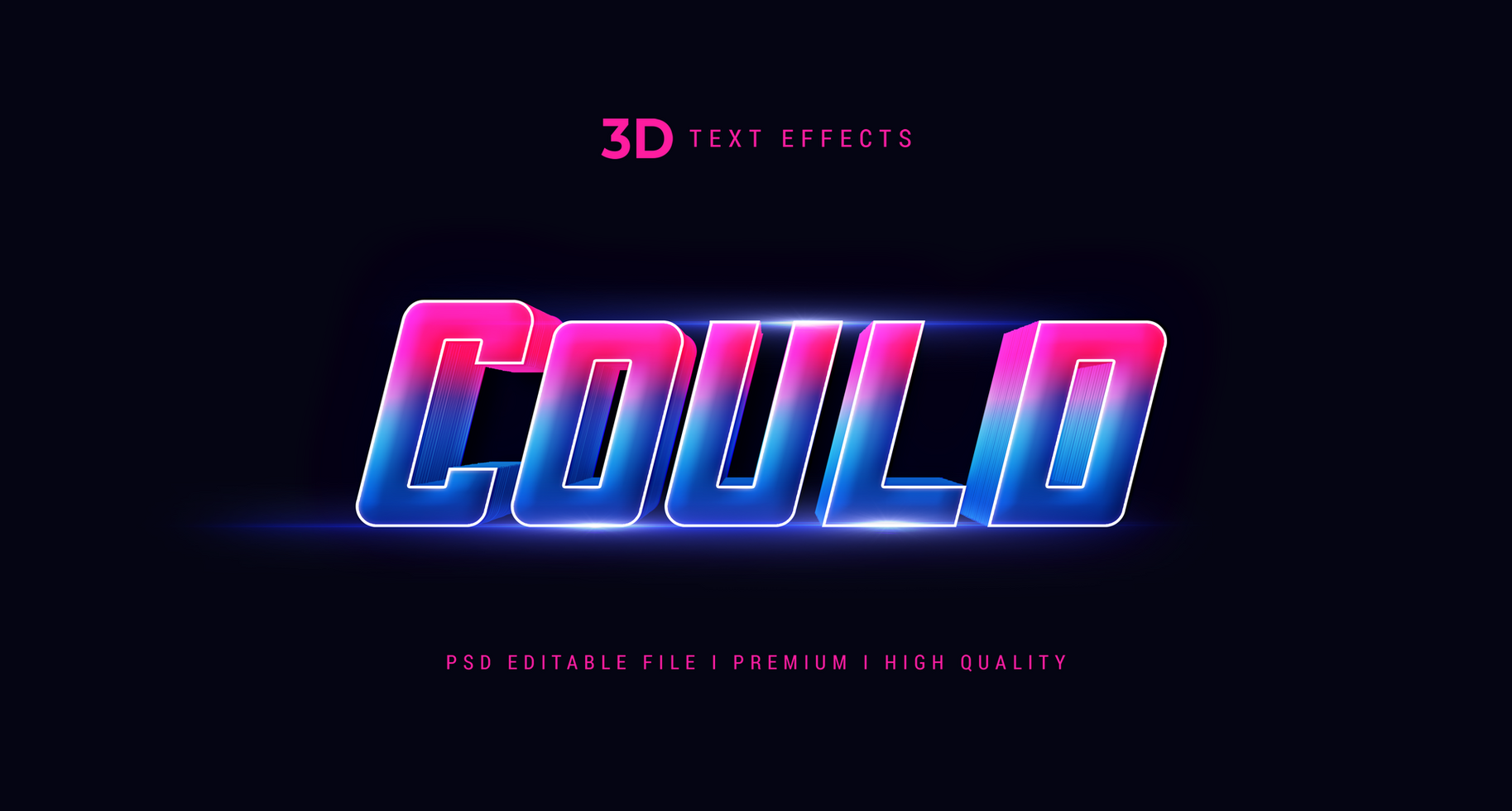 Could 3d Text Style Effect Mockup Template psd