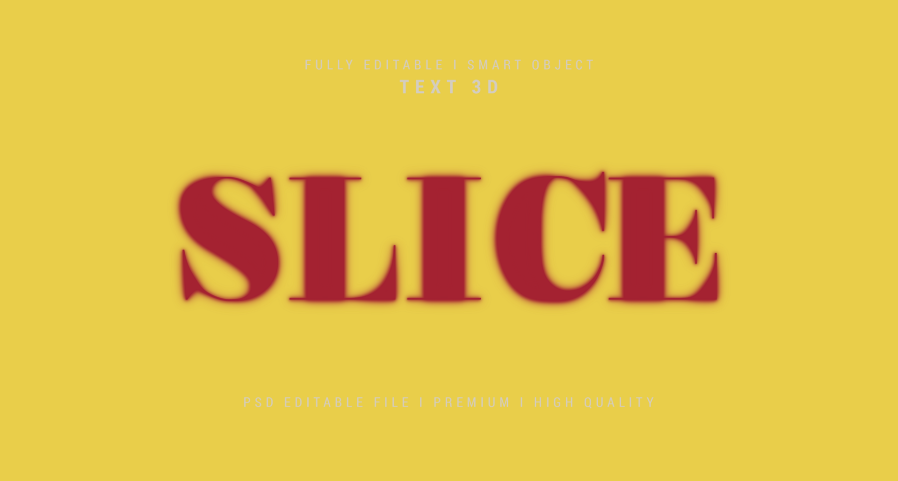 Slice 3D Text Style Effect Mockup Template psd