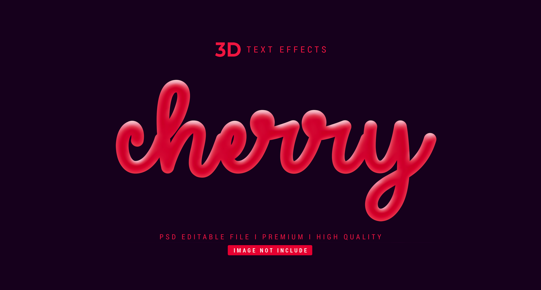 Cherry 3d Text Style Effect Mockup Template psd