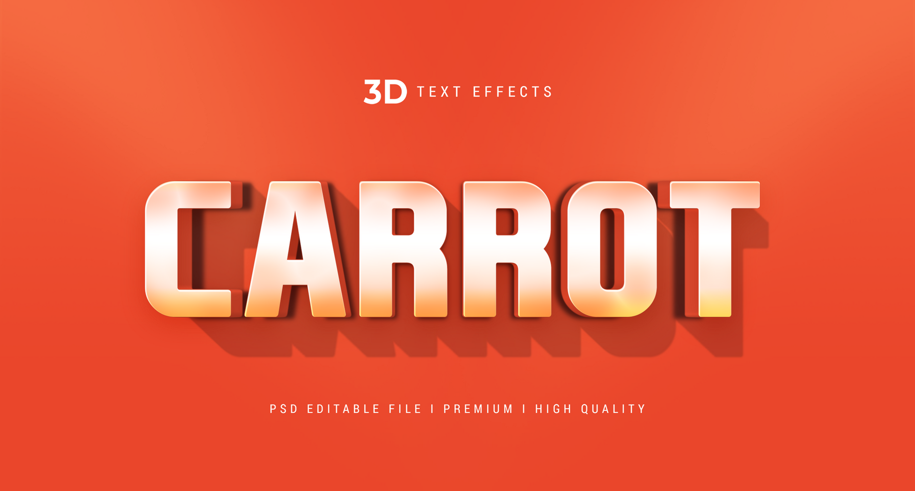 Carrot 3d Text Style Effect Mockup Template psd