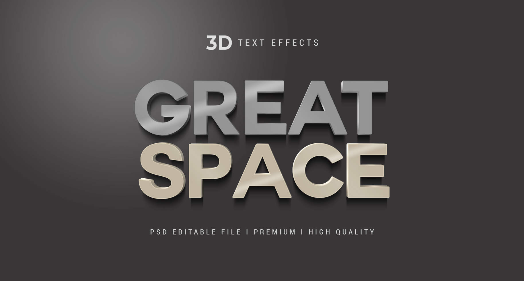 Great Space 3d Text Style Effect Mockup Template psd