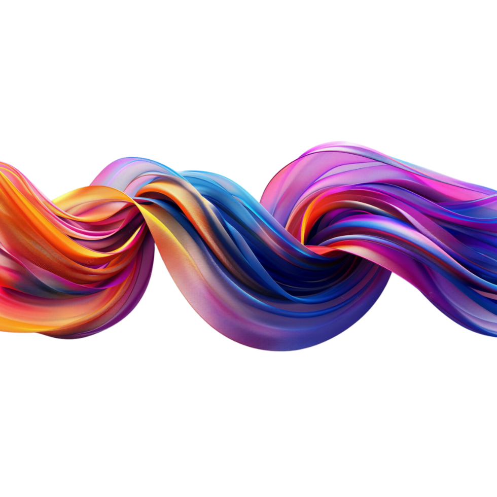 AI generated Colorful Twisted Ribbon Background png