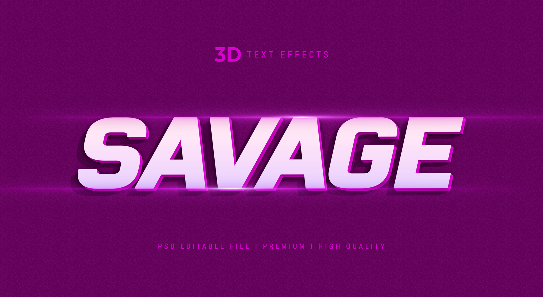 Savage 3D Text Style Effect Mockup Template psd