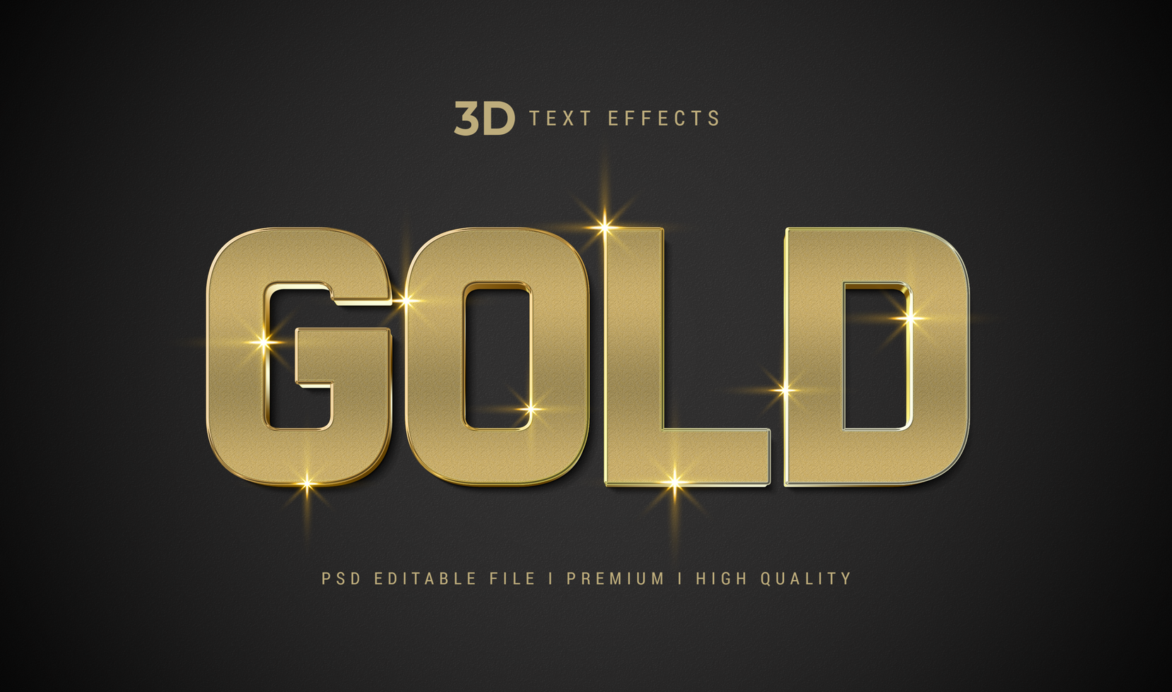 Gold 3d Text Style Effect Mockup Template psd