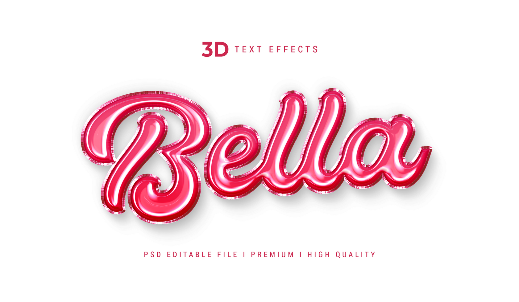 Bella 3d texto estilo efeito mokcup modelo psd